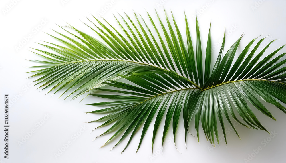 Fototapeta premium coconut tree leaves isolated on white background