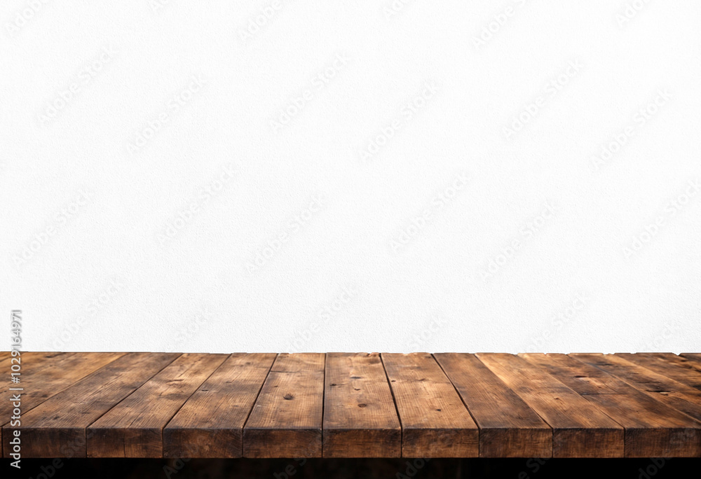 Wood table top isolated on white background - can be used for display or montage your products Wood table top isolated on white background - can be used for display or montage your products