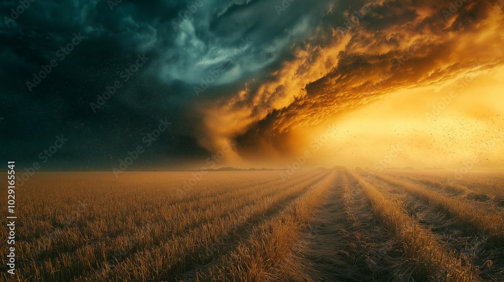Fototapeta premium dynamic background depicting the motion of a tornado in an open field