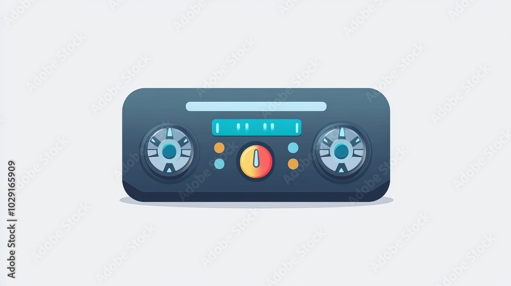 Freezer control symbol featuring an automatic cooling and defrost icon. Flat vector design representing air conditioning for cars or home use. Freezer control symbol featuring an automatic cooling and defrost icon. Flat vector design representing air conditioning for cars or home use.