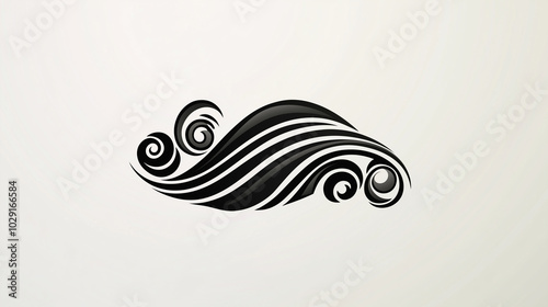 Wallpaper Mural A wind icon with geometric swirls and streamlined motion lines, symbolizing weather or breeze, art deco Torontodigital.ca
