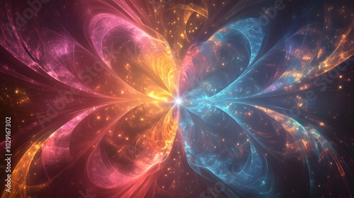 Wallpaper Mural Soft glowing fractal energy filling a liminal space with flowing organic patterns representing consciousness expansion Torontodigital.ca