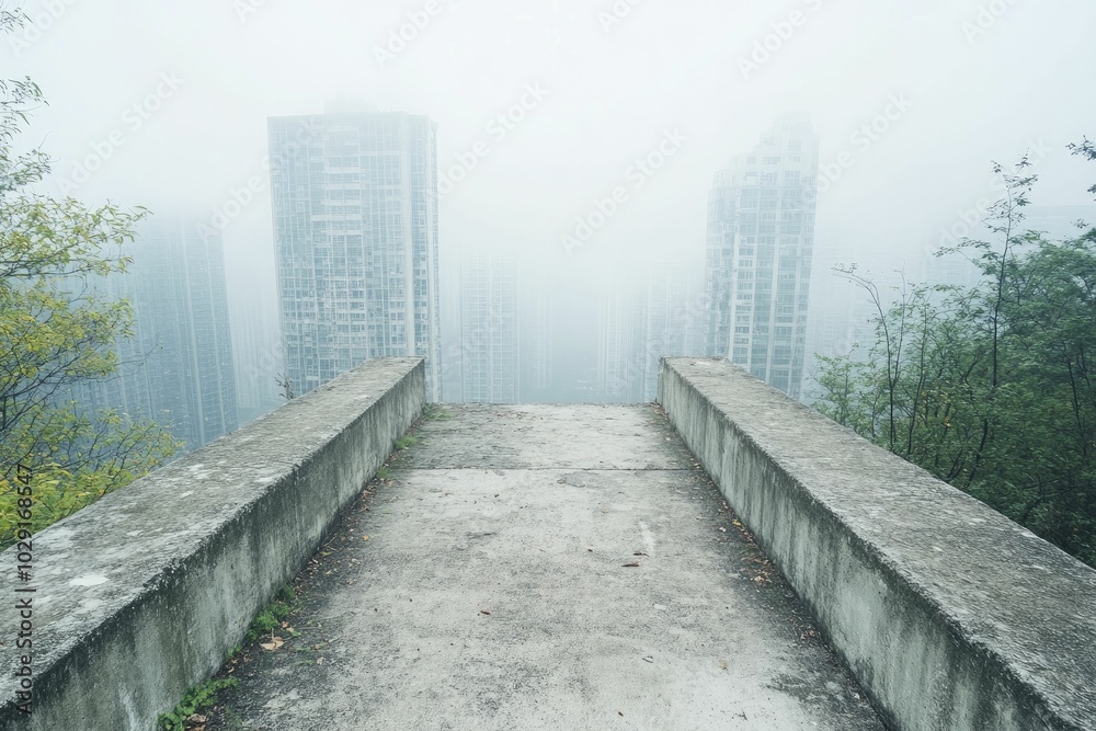 A bleak cityscape reflecting financial ruin, dominated by muted tones and enveloped in a creeping fog. A bleak cityscape reflecting financial ruin, dominated by muted tones and enveloped in a creeping fog.