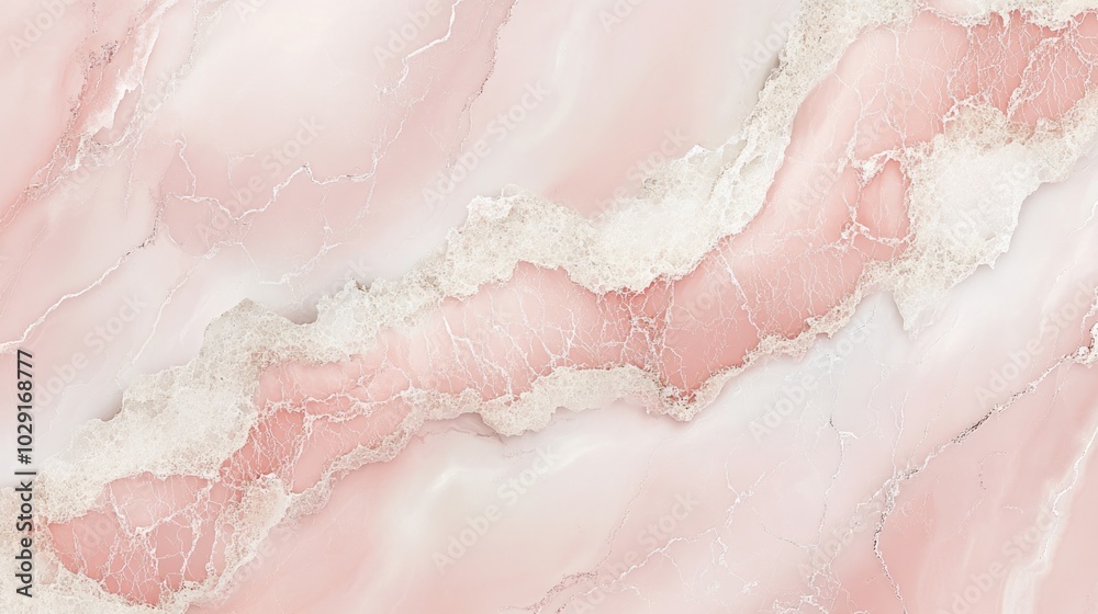 Obraz premium White marble and pink-blue tones Insert with gold color tile pattern background