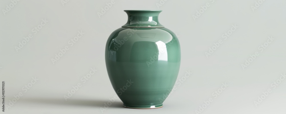 Green ceramic vase, white background, 4K hyperrealistic photo Green ceramic vase, white background, 4K hyperrealistic photo