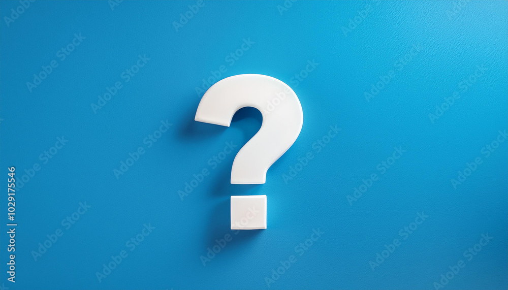 Question mark on blue background. 3D rendering. FAQ and QA. Problem solution. Question mark on blue background. 3D rendering. FAQ and QA. Problem solution.