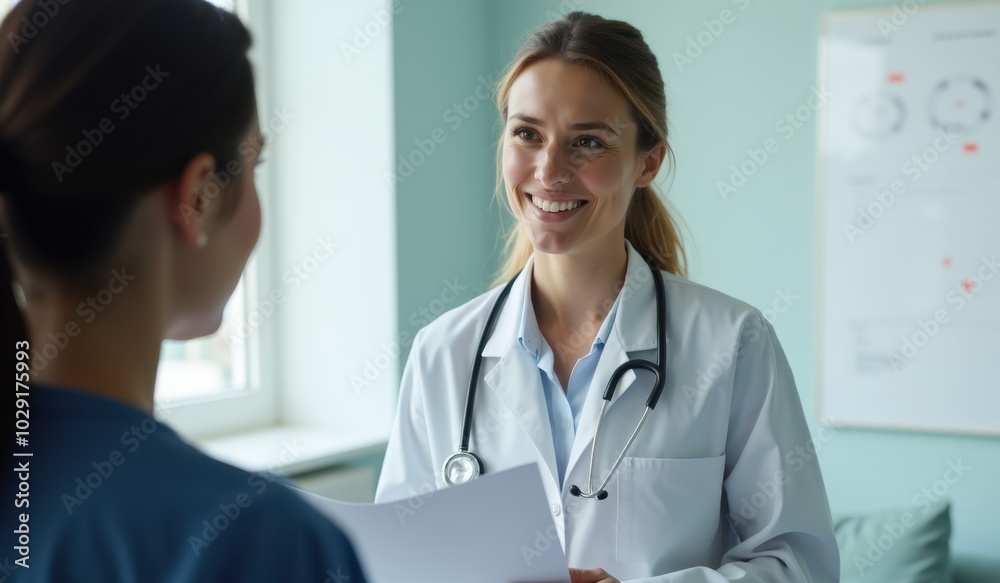 Doctor in conversation with a colleague at work. Doctor in conversation with a colleague at work.