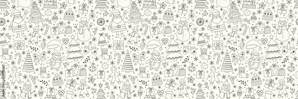 Christmas background design. Seamless pattern with cartoon ornaments. Vector illustration Christmas background design. Seamless pattern with cartoon ornaments. Vector illustration