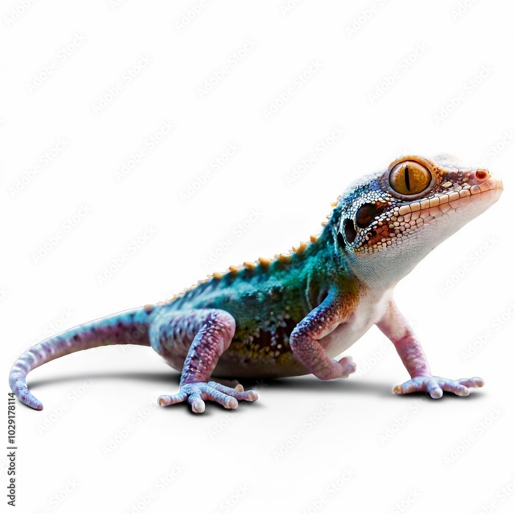 Naklejka premium lizard on white background