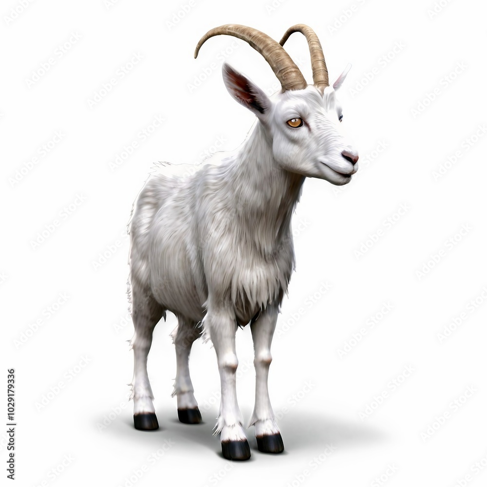 Fototapeta premium goat on a white background