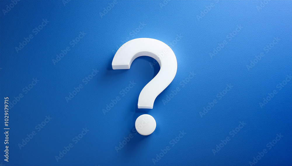 Question mark on blue background. 3D rendering. FAQ and QA. Problem solution. Question mark on blue background. 3D rendering. FAQ and QA. Problem solution.