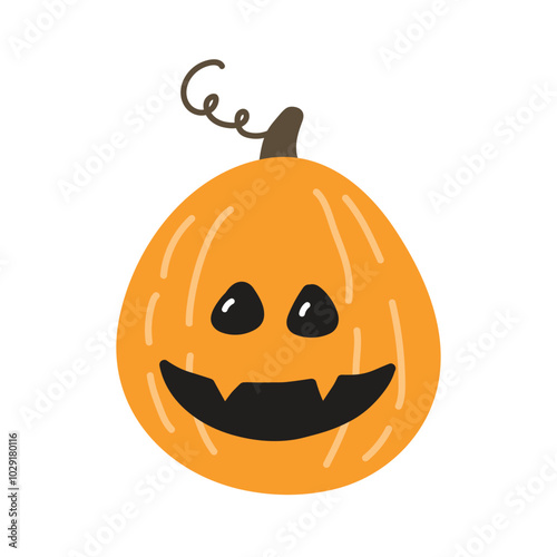 Pumpkin lantern icon isolated on white background. Vector illustration