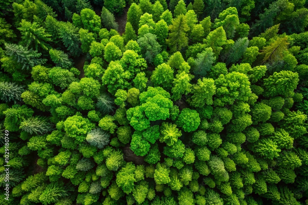 Aerial View of a Lush Green Tree with Raindrops Glistening in Natural Light Aerial View of a Lush Green Tree with Raindrops Glistening in Natural Light
