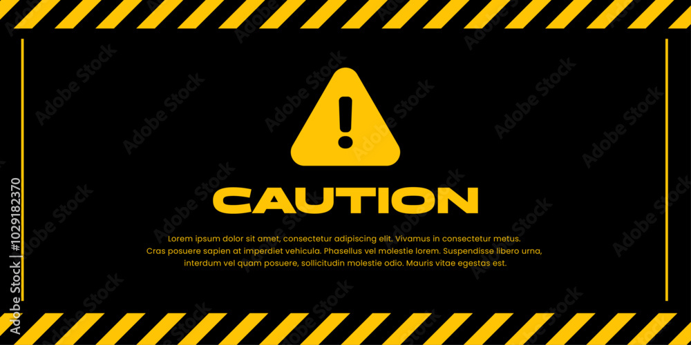 Premium Editable Caution Yellow text icon black background poster flyer banner template Premium Editable Caution Yellow text icon black background poster flyer banner template