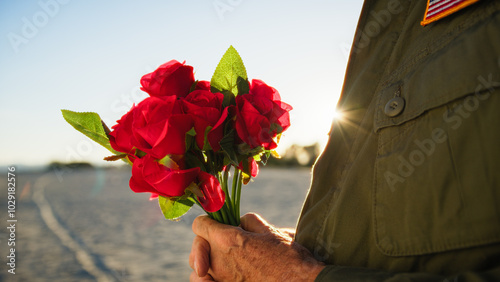 Red Flowers Offer For The USA Veterans Day