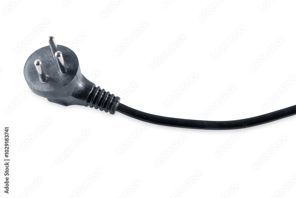 Three prongs plug on a white isolated background Three prongs plug on a white isolated background