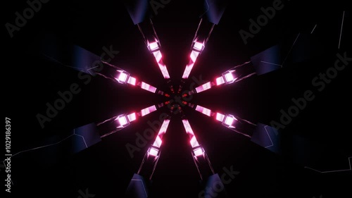 Pulsating Neon On Black VJ Loops
