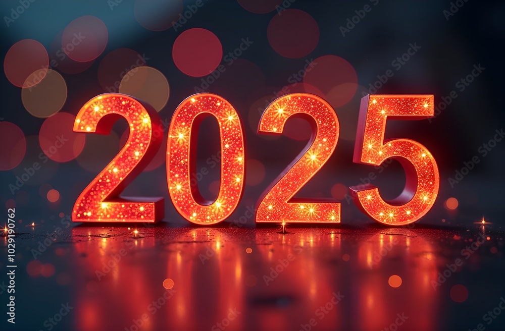 numbers 2025 in New Year's style, New Year holiday, dark blue background numbers 2025 in New Year's style, New Year holiday, dark blue background