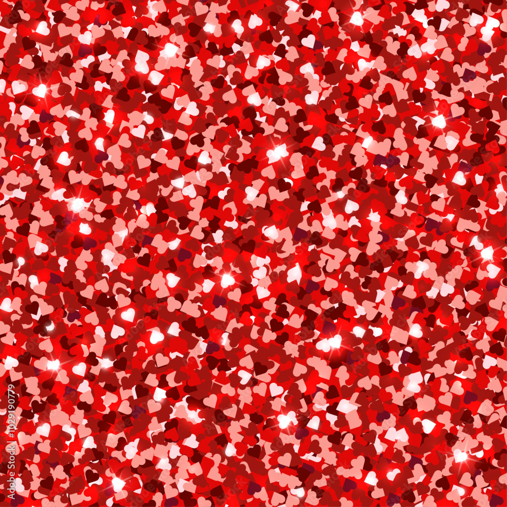 Red hearts glitter background.
Red hearts glitter background.