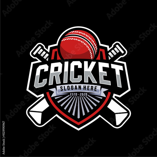 Cricket sports modern concept with bats and ball