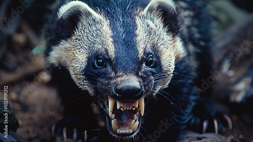 Intense Honey Badger Close-up