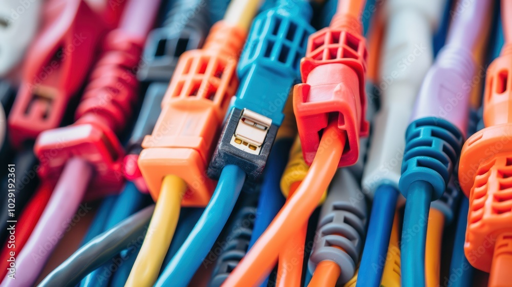 A Close-Up of Colorful Electrical Wires and Connectors A Close-Up of Colorful Electrical Wires and Connectors