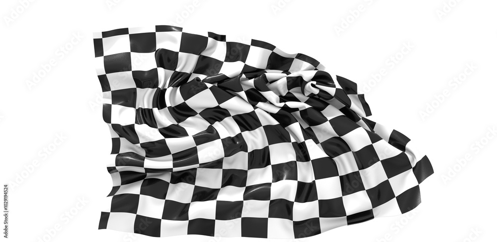 The checkered flag waves signaling victory The checkered flag waves signaling victory