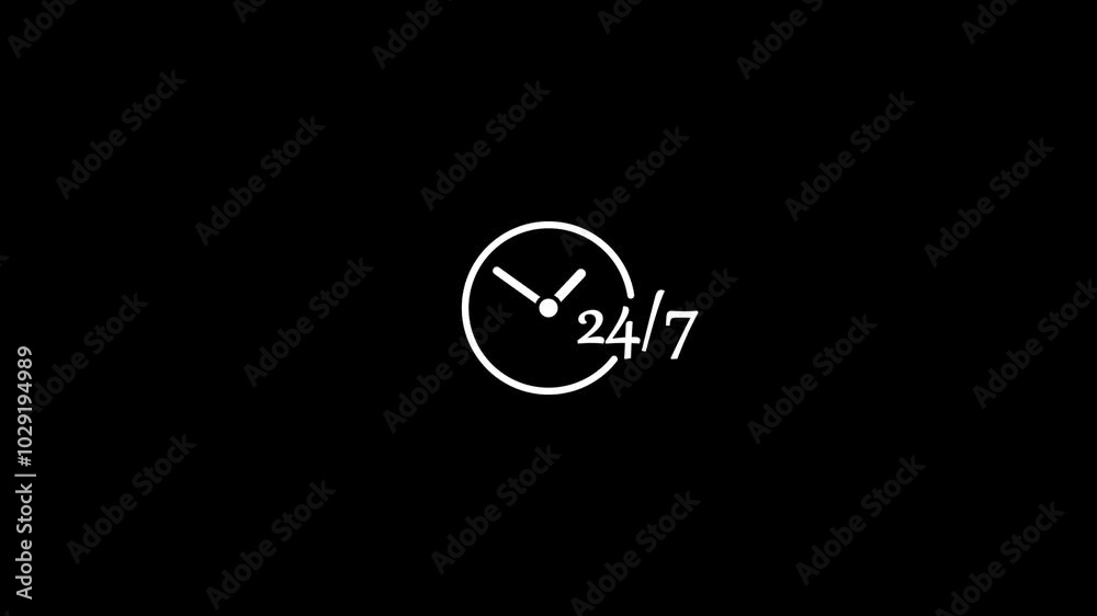 24 to 7 day Customer support icon Call center. Linear outline sign. Time icon 24 to 7 day Customer support icon Call center. Linear outline sign. Time icon