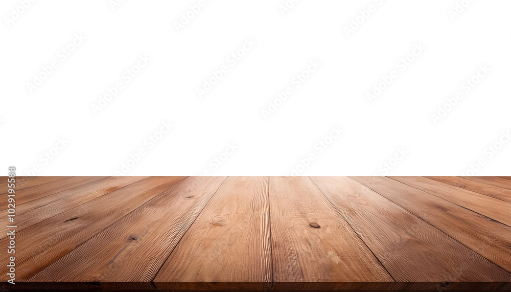 Empty wooden table, isolated white background Empty wooden table, isolated white background