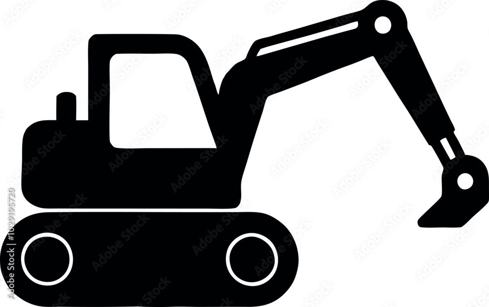 Silhouette of excavator vector design Silhouette of excavator vector design