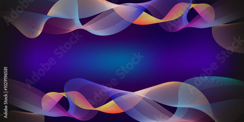  Trendy gradient waves background. Abstract background. Banner template. Vector illustration