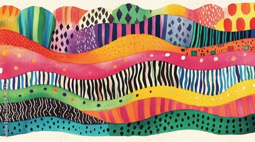 Wallpaper Mural Colorful Abstract Geometric Artwork in Bohemian Style Torontodigital.ca