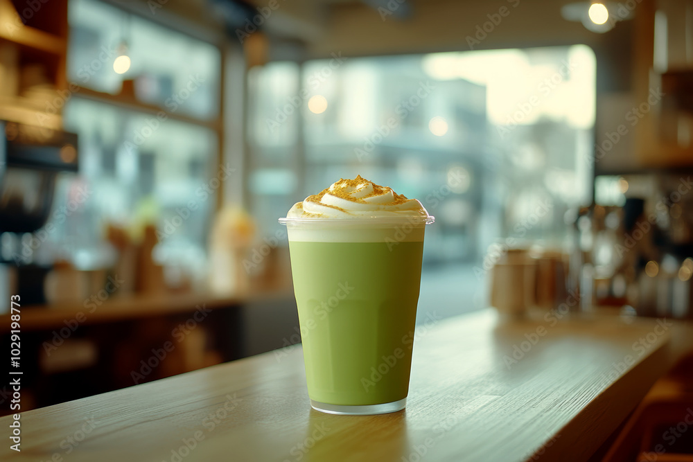 tasty Matcha Latte made from green tea. AI generative. tasty Matcha Latte made from green tea. AI generative.