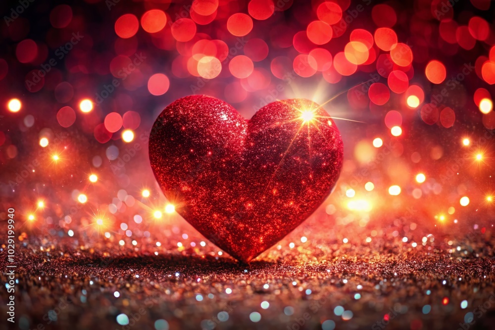 Stunning Double Exposure of Red Heart Background with Sparkling Effects for Romantic Themes Stunning Double Exposure of Red Heart Background with Sparkling Effects for Romantic Themes