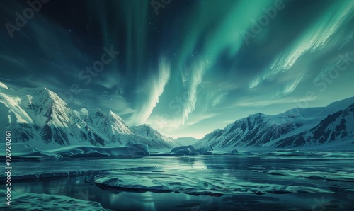 Arctic tundra under the dancing Northern Lights, 4K hyperrealistic photo