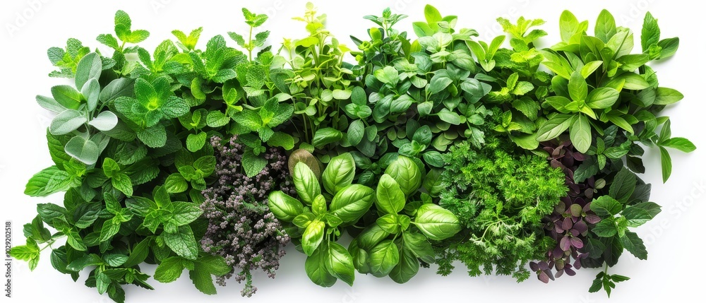 Fresh Green Herbs Arrangement for Culinary Use