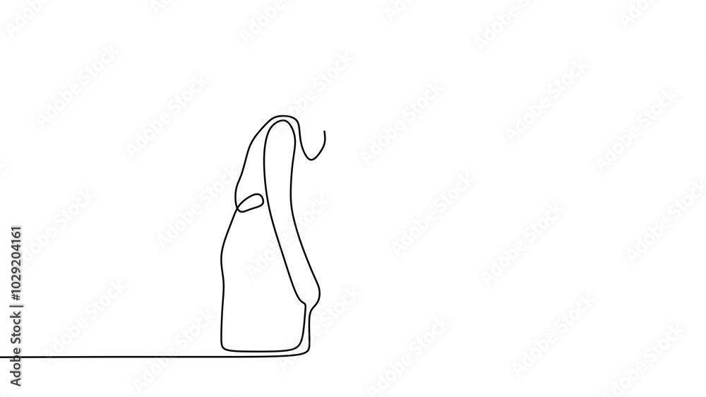 Continuous drawing line art of couple hold hand with black line and white background. One line Continuous drawing line art of couple hold hand with black line and white background. One line