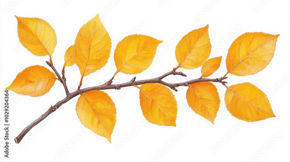 Bare Branches with Remaining Yellow Leaves in Fall Bare Branches with Remaining Yellow Leaves in Fall