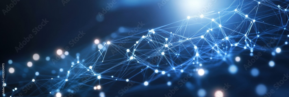 Dark blue background with white futuristic technology and digital connection lines in a hexagonal shape Generative AI Dark blue background with white futuristic technology and digital connection lines in a hexagonal shape Generative AI