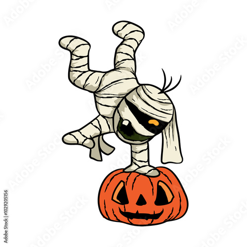 Halloween Mummy and pumpkin