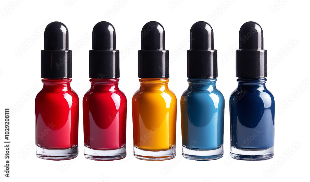 Vibrant bottles of nail polish in various colors Vibrant bottles of nail polish in various colors