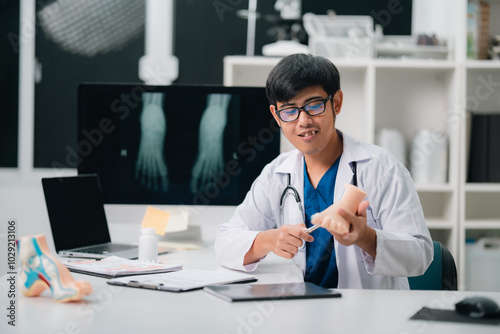 Orthopedic Doctor Specializing in Foot and Ankle Health, Providing Comprehensive Care and Treatment for Bone Injuries and Diseases in Patients, Offering Detailed Exams and Therapy for Pain Relief