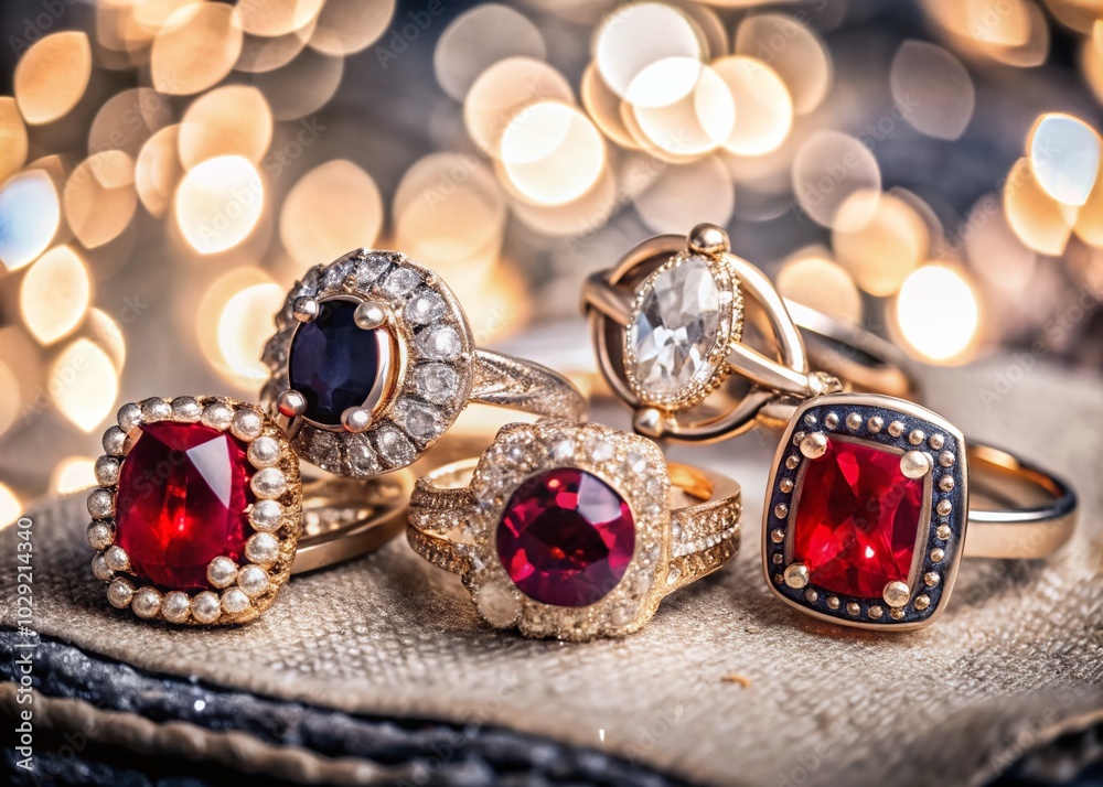 Stunning Panoramic View of Gold Sparkling Rings Displayed Elegantly for Jewelry Lovers Stunning Panoramic View of Gold Sparkling Rings Displayed Elegantly for Jewelry Lovers