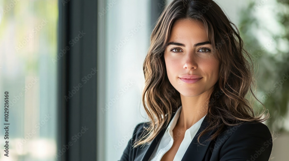 Headshot of a business woman in formal attire. Headshot of a business woman in formal attire.