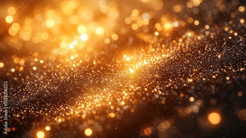 an abstract golden background comes alive with blurred bokeh lights and glittering glows creating a magical and luxurious atmosphere perfect for glamorous events or celebrations