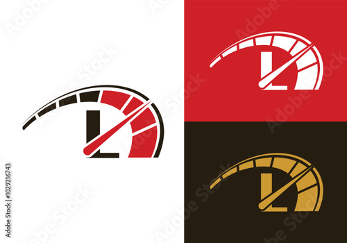 Letter L Cars Repair With Speedometer logo design template, Car Automotive company logo sign symbol.