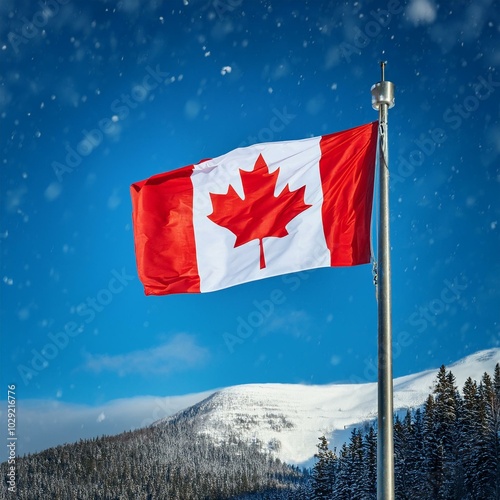 Canadian flag of Canada, AI generated