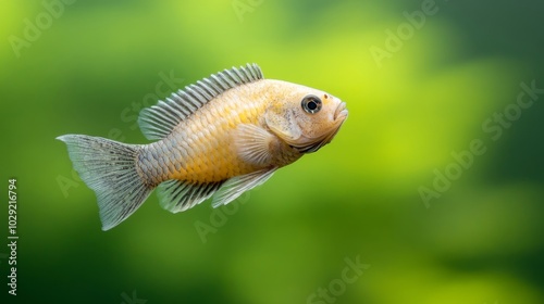 African aquatic species, freshwater Sarotherodon melanotheron tilapia.