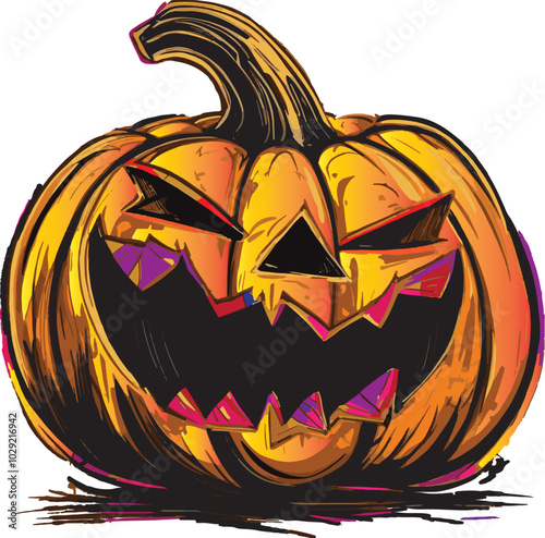 Spooky Halloween Pumpkin Vector: Perfect for Haunting Designs!