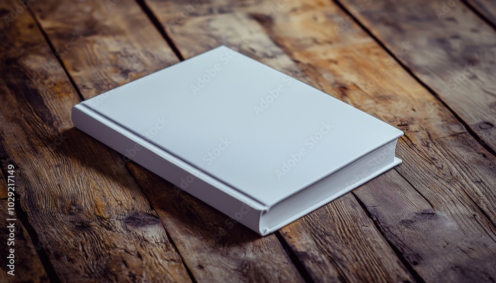 A blank white book rests on a rustic wooden surface, symbolizing creativity and potential for new ideas. A blank white book rests on a rustic wooden surface, symbolizing creativity and potential for new ideas.